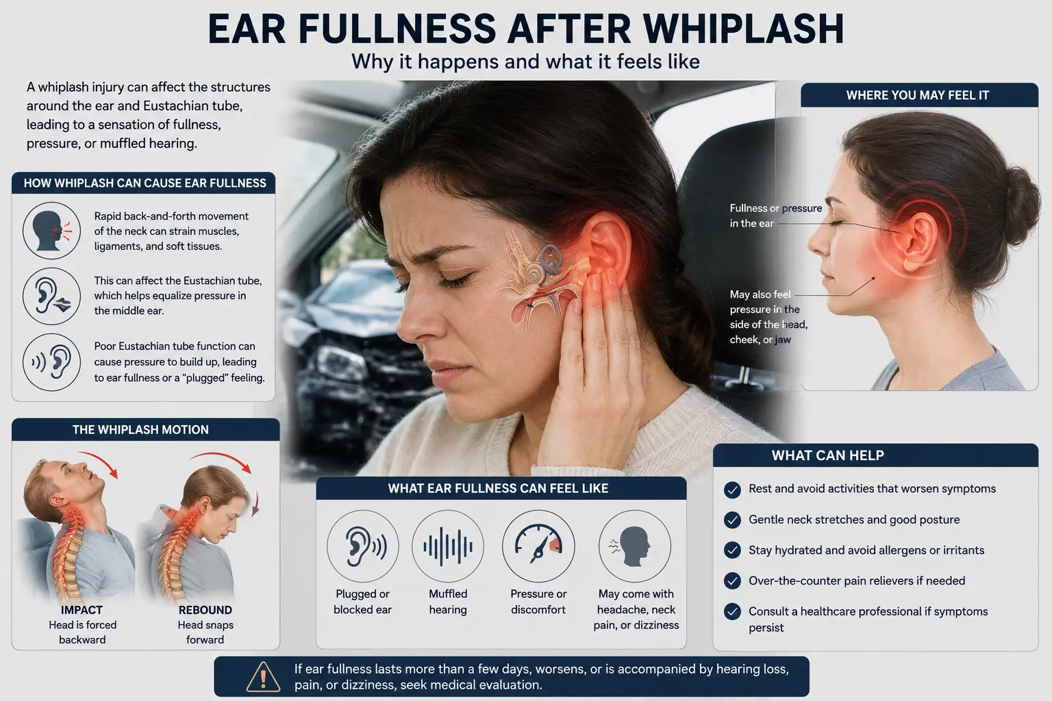 Ear Fullness After a Car Accident or Whiplash in Sarasota, Florida: Why Your Ears Started Acting Up Weeks After the Crash — and How Upper Cervical Chiropractic Care Helps