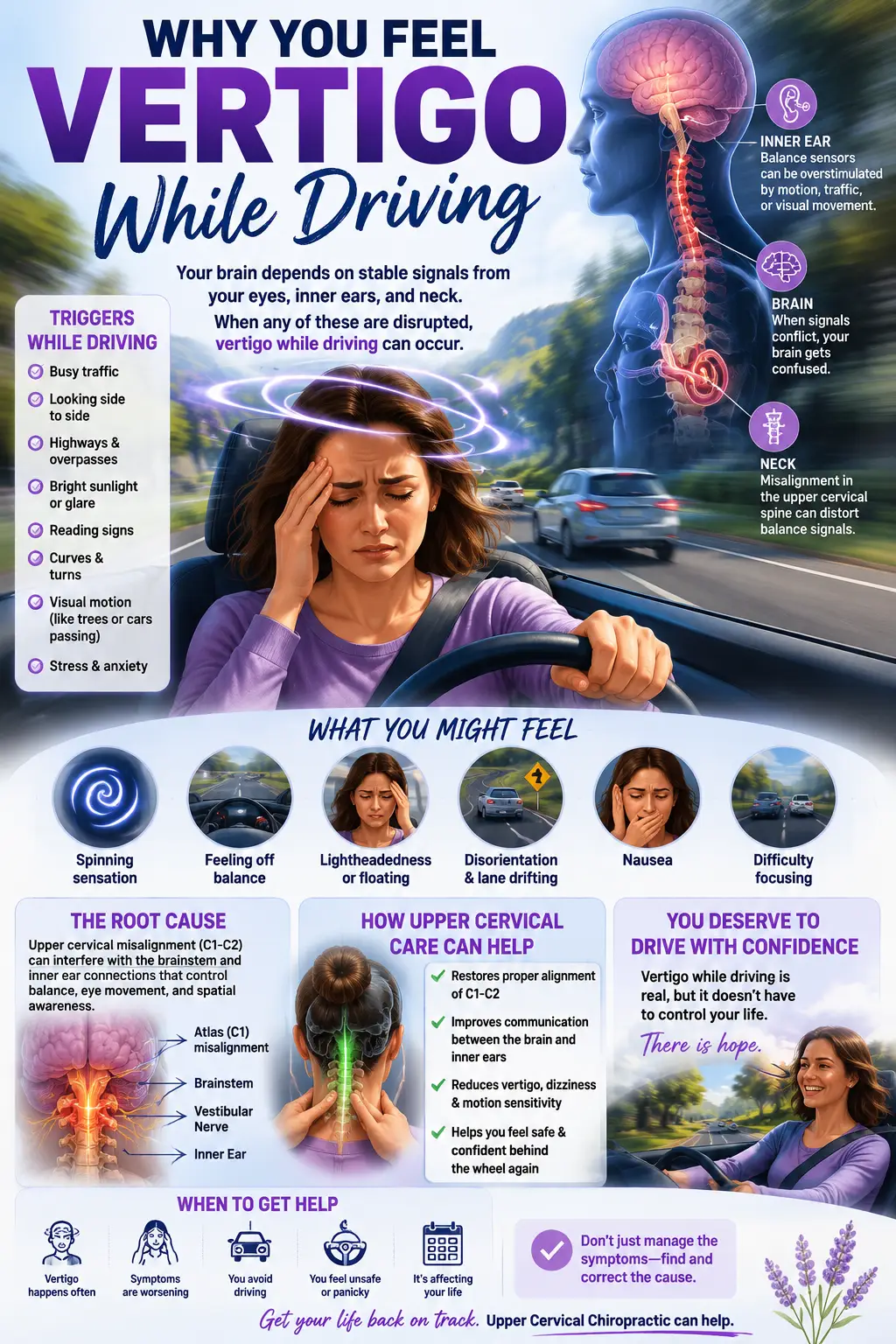 Vertigo While Driving in Sarasota, Florida: Why the Road Starts Spinning — and How Upper Cervical Care at Lavender Family Chiropractic May Help