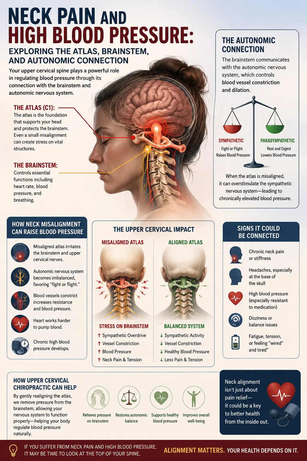 Neck Pain and High Blood Pressure: Exploring the Atlas, Brainstem, and Autonomic Connection