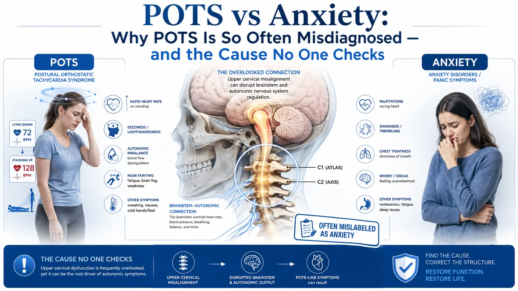POTS vs Anxiety: Why POTS Is So Often Misdiagnosed — and the Cause No One Checks