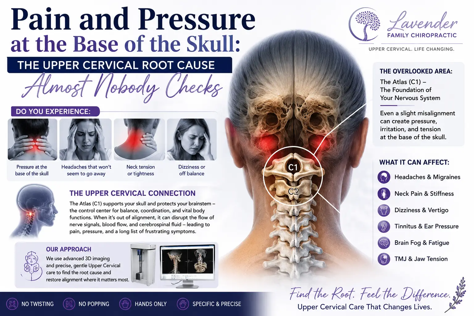 Pain and Pressure at the Base of the Skull: The Upper Cervical Root Cause Almost Nobody Checks