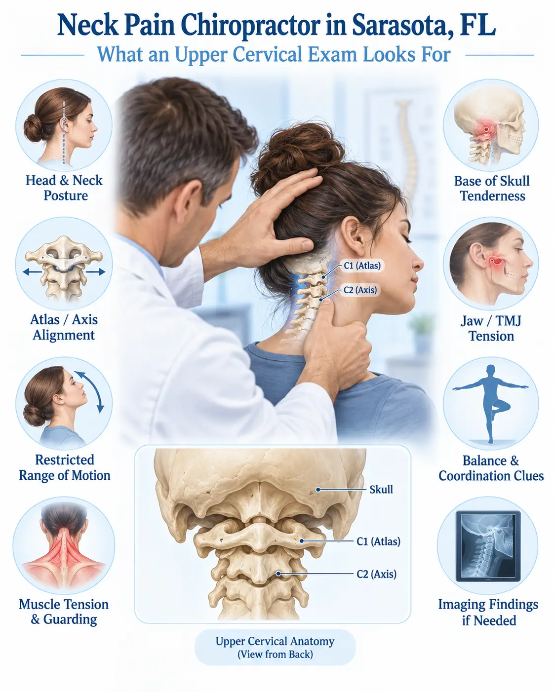 Neck Pain Chiropractor in Sarasota, FL: What an Upper Cervical Exam Looks For