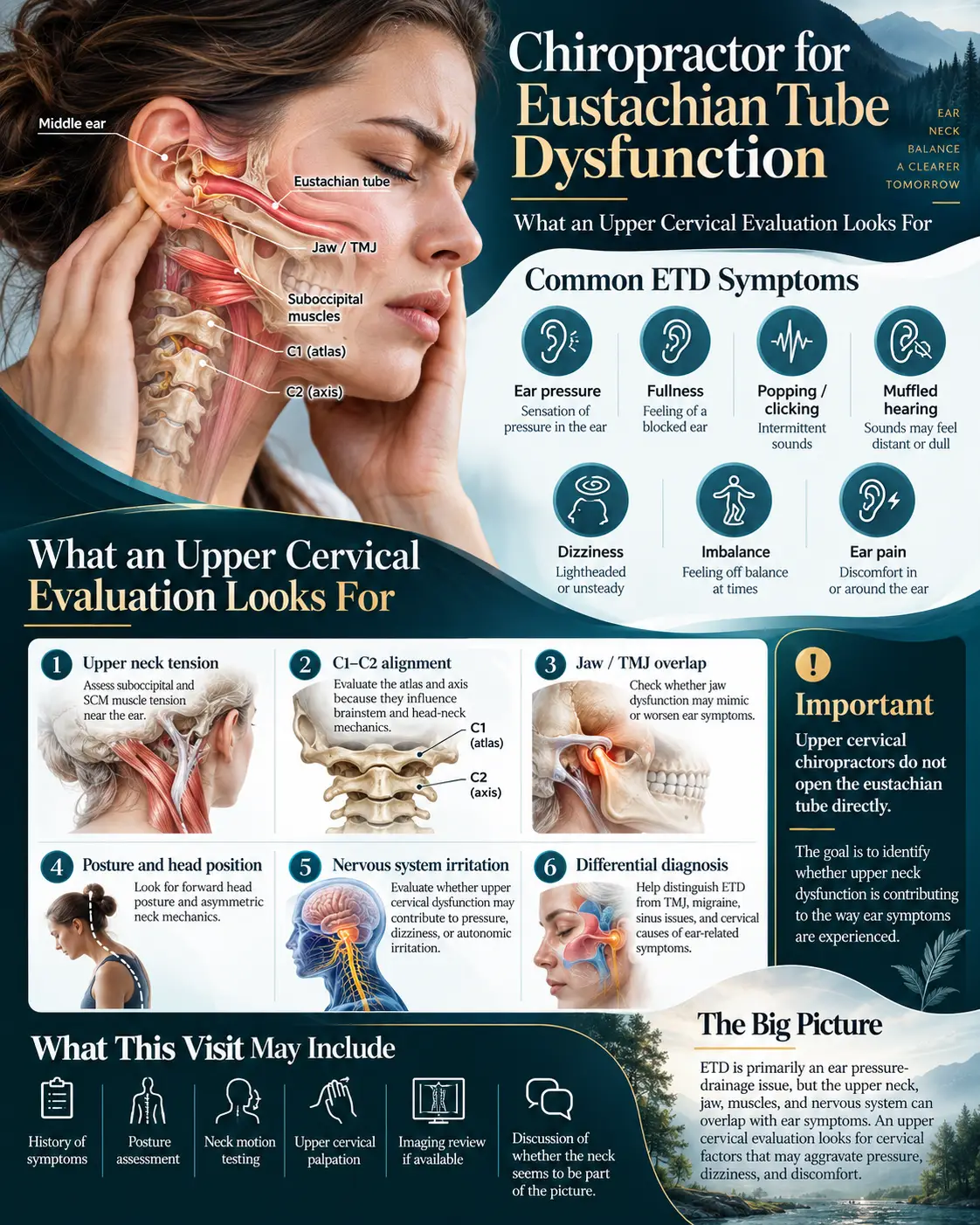 Chiropractor for Eustachian Tube Dysfunction: What an Upper Cervical Evaluation Looks For