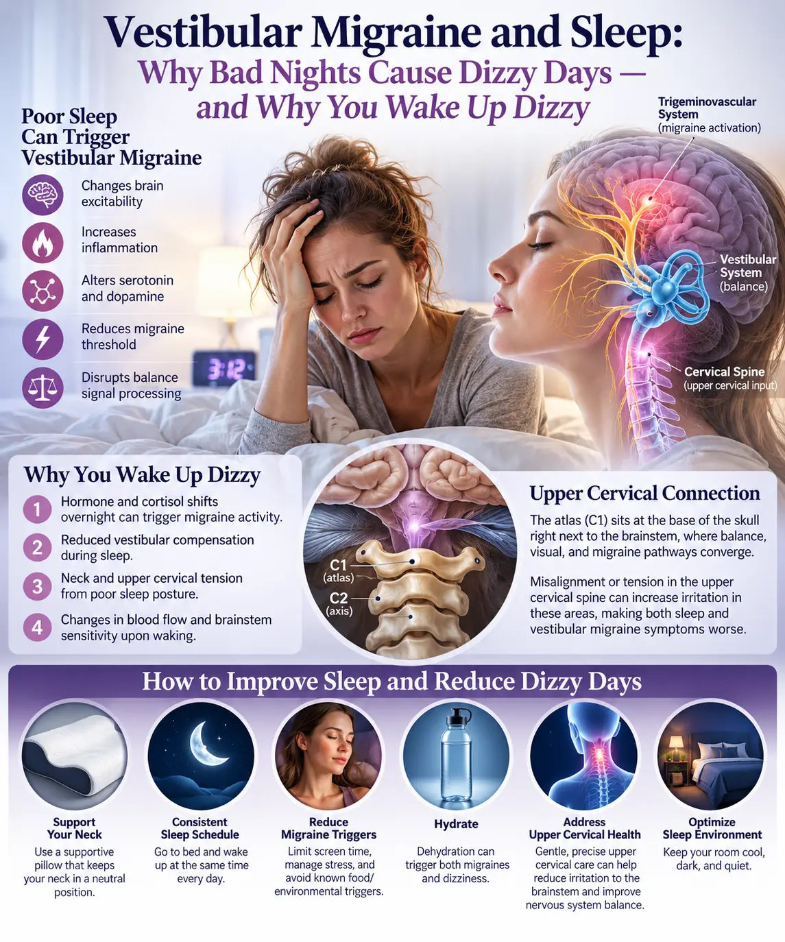 Vestibular Migraine and Sleep: Why Bad Nights Cause Dizzy Days — and Why You Wake Up Dizzy